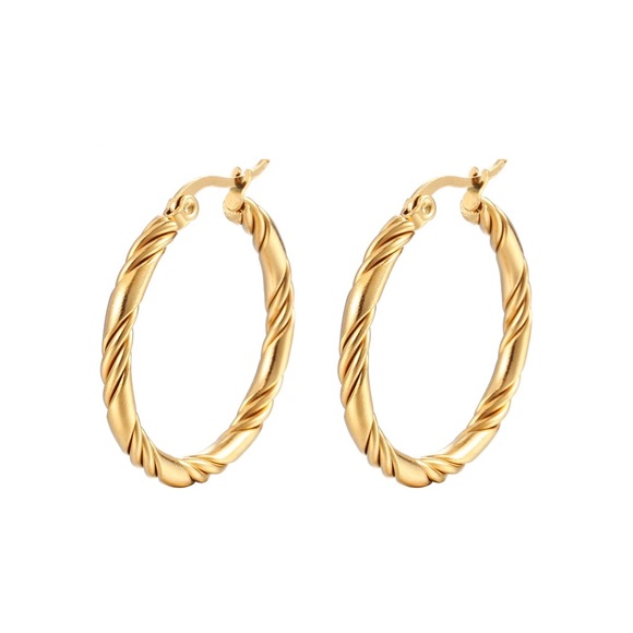 Jewelry - Stainless Steel 18K Gold Plating Hoop Earrings